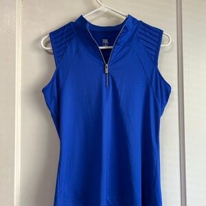 Women’s Tail Blue Fitted Pleated Polo Tank Top - Size Small